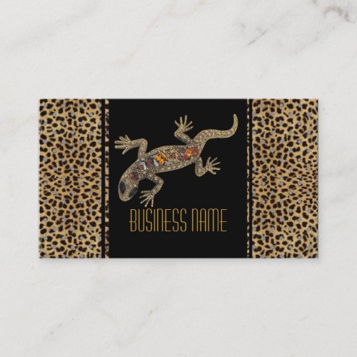 Business Card Black Animal Lizard Jewel