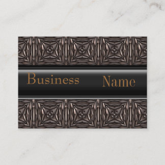 Business Card Black Brown Metal look Embossed