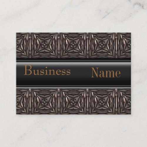 Business Card Black Brown Metal look Embossed