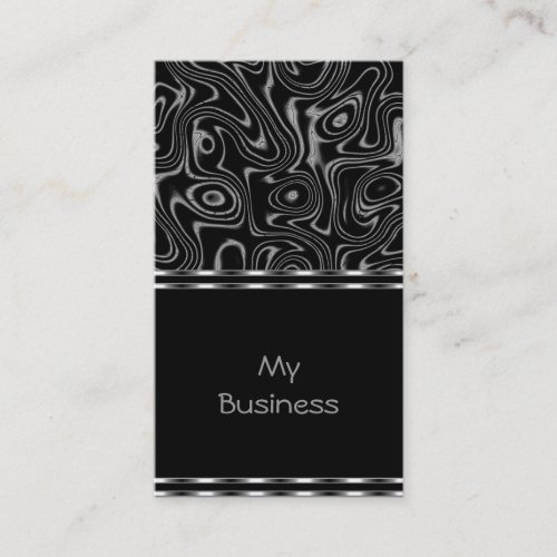 Business Card Black Faux Silk