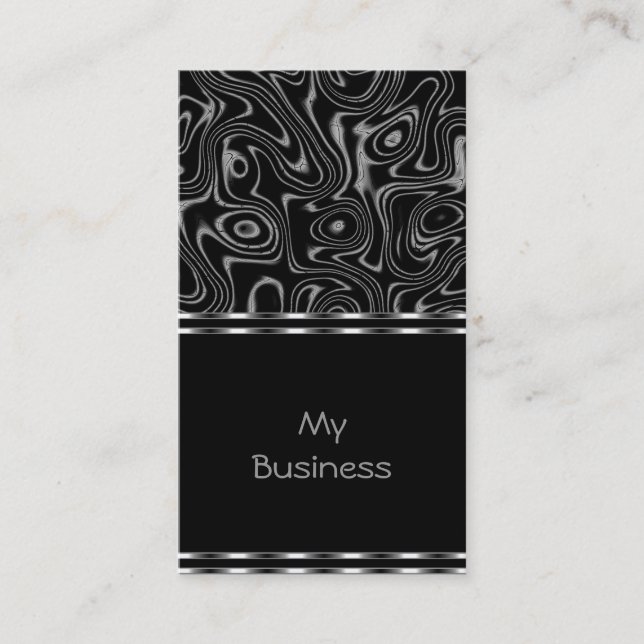 Business Card Black Faux Silk (Front)
