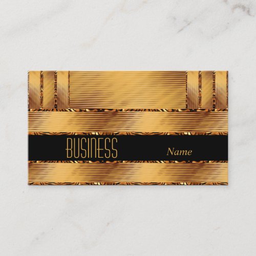Business Card Black Gold Ripple