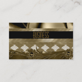 Business Card Black Old Gold Art Deco Floral