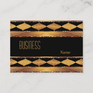 Business Card Black Old Gold Inca Pattern