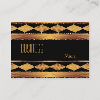Business Card Black Old Gold Inca Pattern