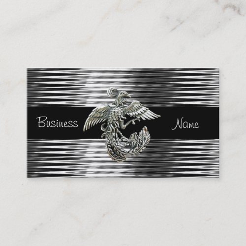 Business Card Black Silver Phoenix Bird  Jewel