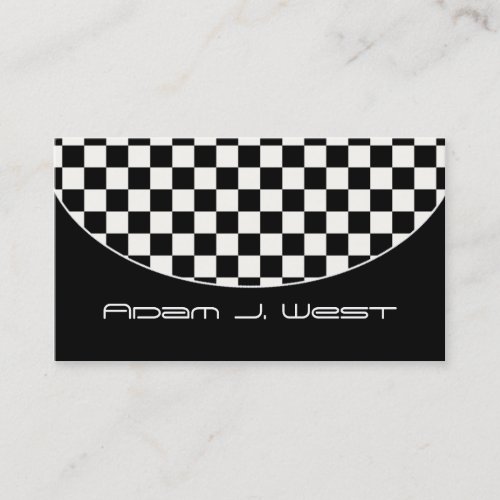 Business Card :: Black &amp; White Checkered D2