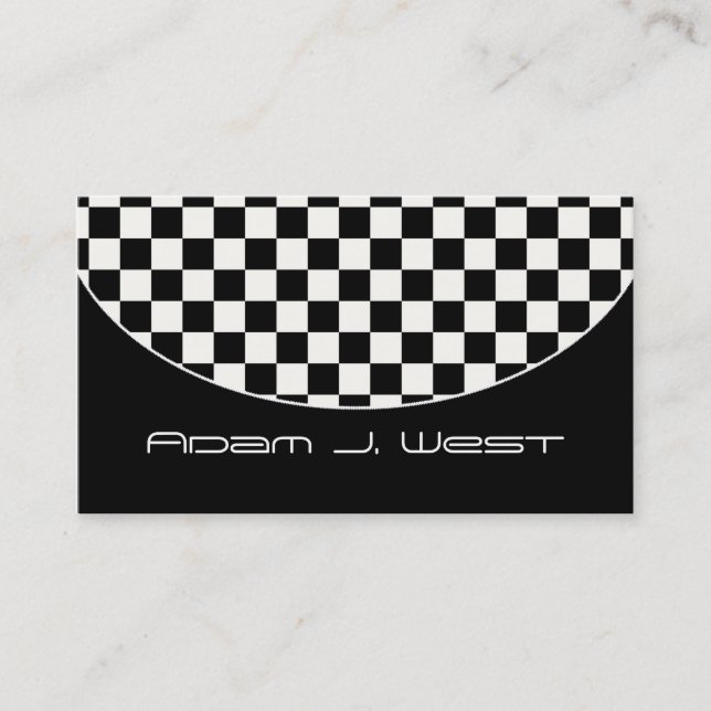 Business Card :: Black & White Checkered D2 (Front)