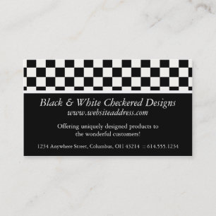 Business Card :: Black & White Checkered Design