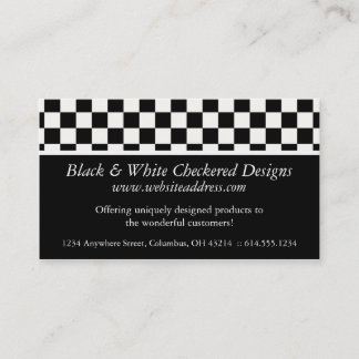 Business Card :: Black & White Checkered Design