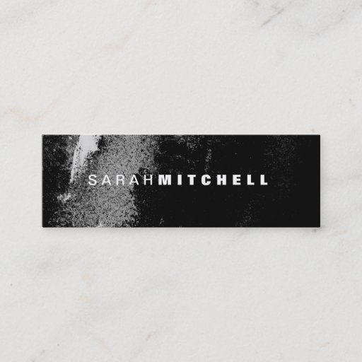 Customizable Business Card - Black &amp; White Grunge Monogram