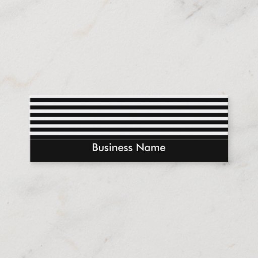 Customizable Business Card Black &amp; White Stripes Skinny