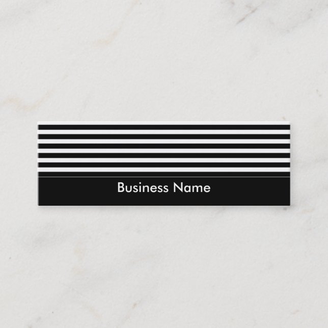 Business Card Black & White Stripes Skinny (Front)