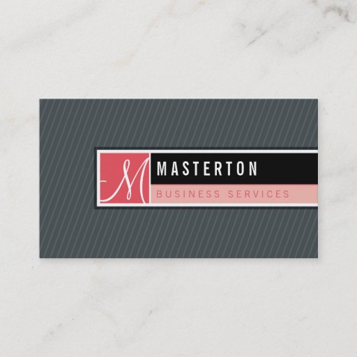 Customizable BUSINESS CARD :: blocked monogram 7