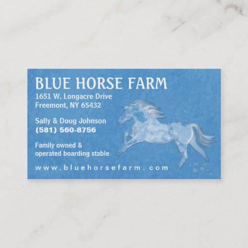 Business Card _ Blue Backround White Horse