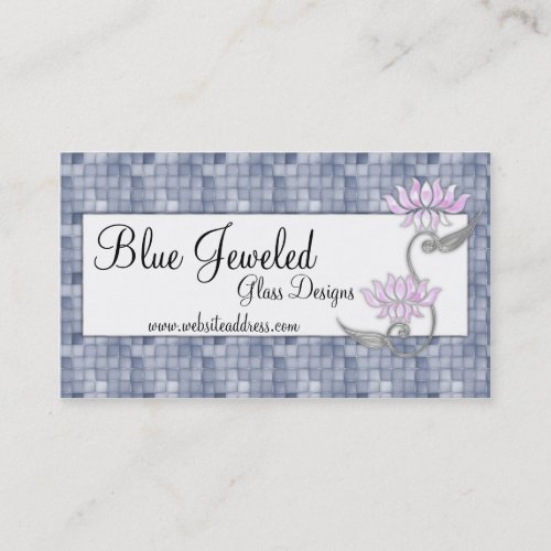 Business Card :: Blue Glass &amp; Jeweled