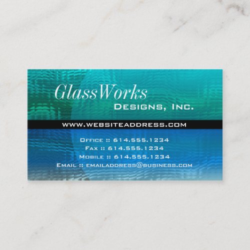 Business Card :: Blue &amp; Green Glass Modern