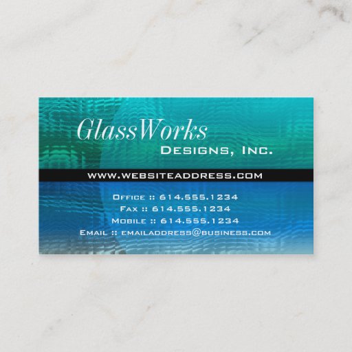 Customizable Business Card :: Blue &amp; Green Glass Modern