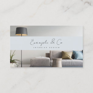 Business Card, blue Interior Design custom photo Card