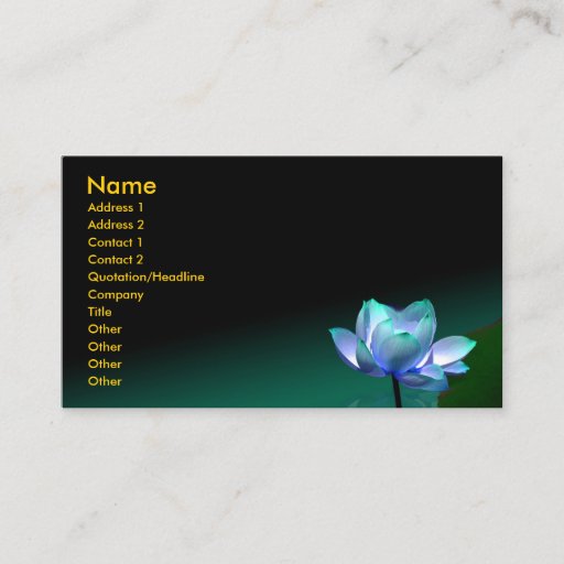 Customizable Business card, Blue lotus and buddha