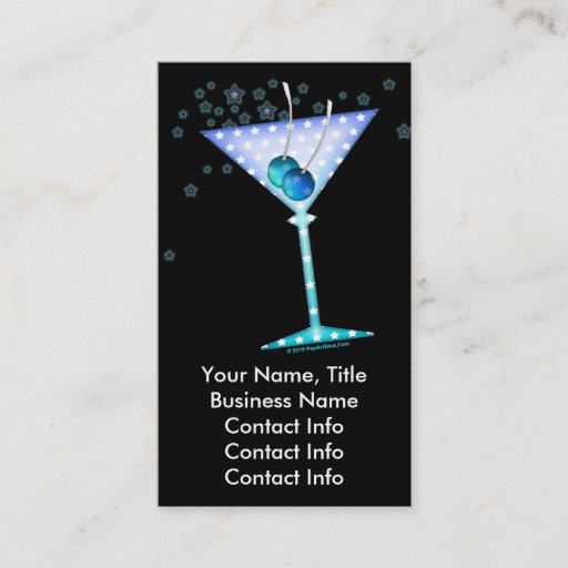 Customizable Business Card - BLUE MARTINI
