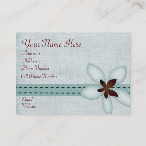 Business Card - Blue Ribbon &amp; Flower