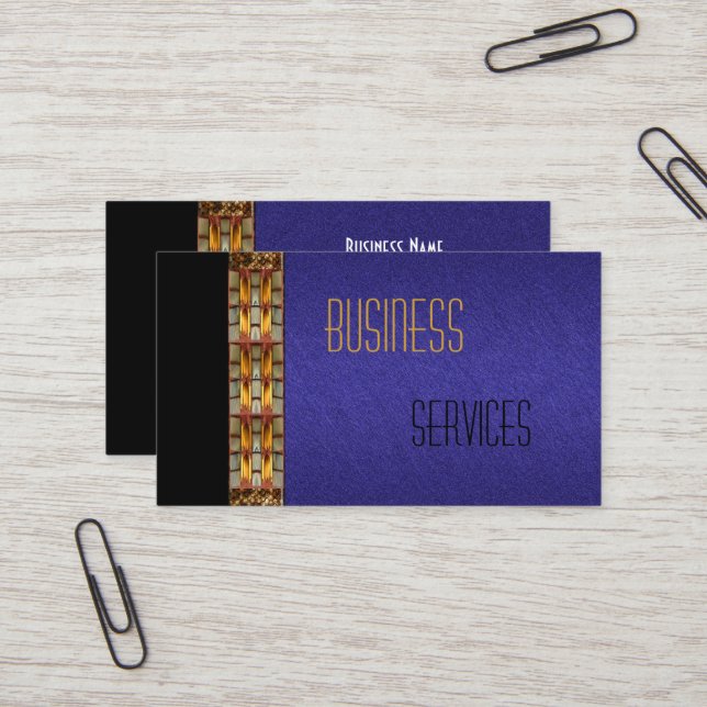 Business Card Blue Sandpaper Black (Front/Back In Situ)