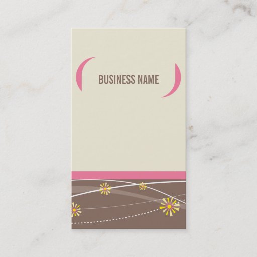 Customizable BUSINESS CARD bold bright bracket cream mocha pink