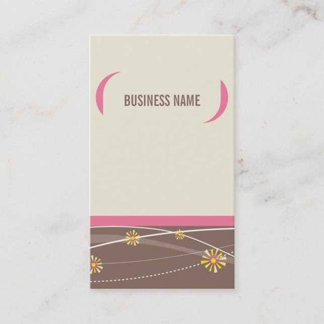 BUSINESS CARD bold bright bracket cream mocha pink (Front)