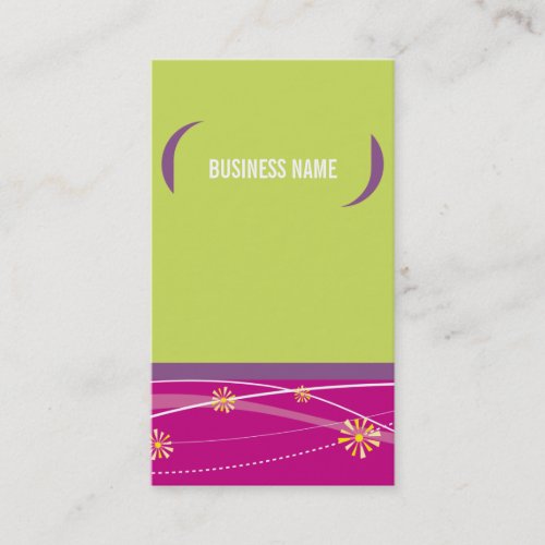 BUSINESS CARD bold bright brackets lime pink plum