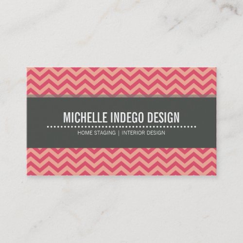 BUSINESS CARD bold bright chevron pattern