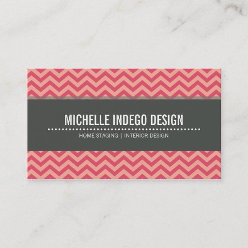 Customizable BUSINESS CARD bold bright chevron pattern