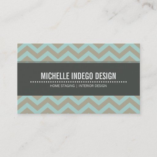 Customizable BUSINESS CARD bold bright chevron pattern