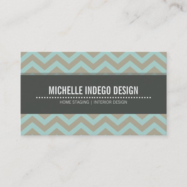 BUSINESS CARD bold bright chevron pattern (Front)