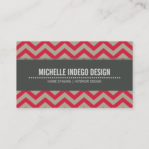 BUSINESS CARD bold bright chevron pattern