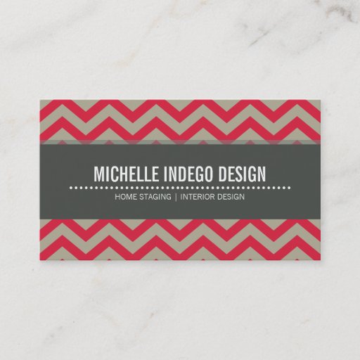 Customizable BUSINESS CARD bold bright chevron pattern
