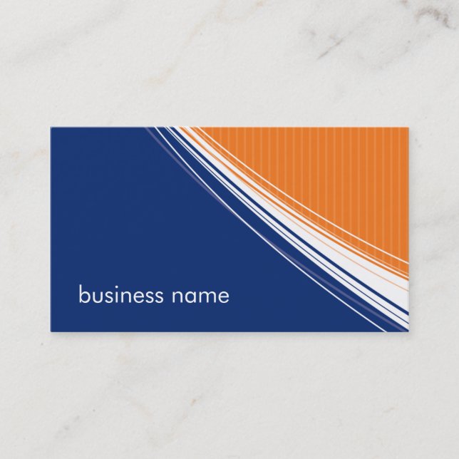 BUSINESS CARD bold bright pizzazz blue orange (Front)