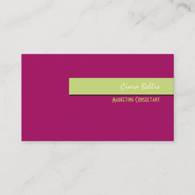 Business Card, bold {customizable background} Card (Front)