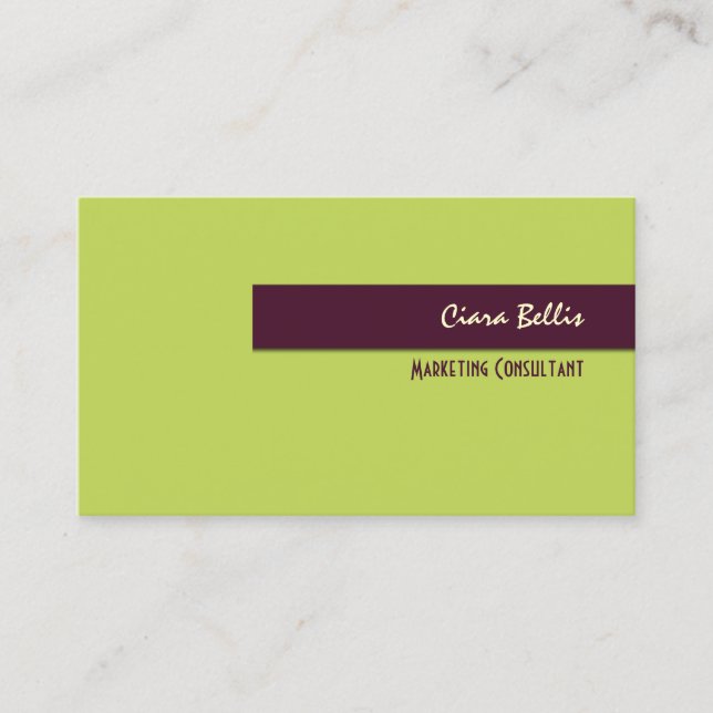 Business Card, bold {customizable background} Card (Front)