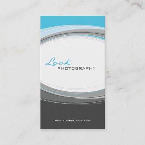 BUSINESS CARD bold modern curve aqua grey