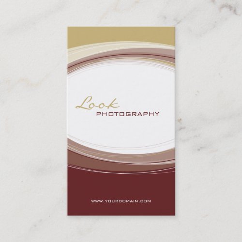 BUSINESS CARD bold modern curve gold maroon