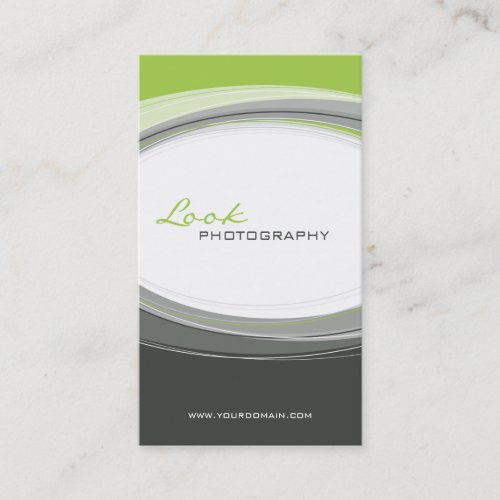 BUSINESS CARD bold modern curve grey lime green