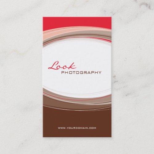 BUSINESS CARD bold modern curve red brown