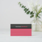 BUSINESS CARD bold modern linear coral pink grey (Standing Front)