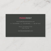 BUSINESS CARD bold modern linear coral pink grey (Back)