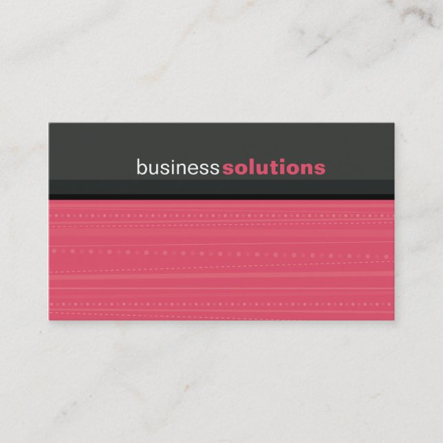 BUSINESS CARD bold modern linear coral pink grey (Front)