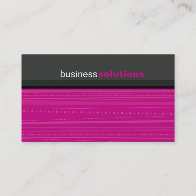 BUSINESS CARD bold modern linear hot pink grey (Front)