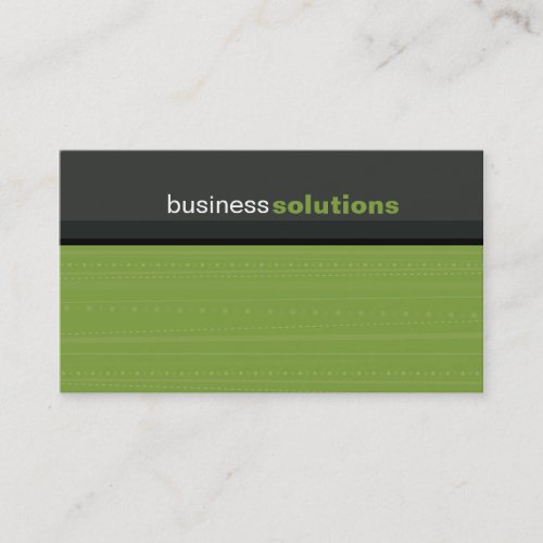 BUSINESS CARD bold modern linear leaf green grey