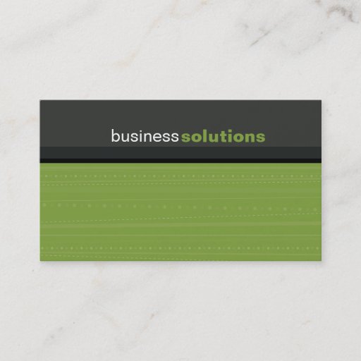 Customizable BUSINESS CARD bold modern linear leaf green grey