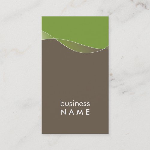 BUSINESS CARD bold modern swish brown green